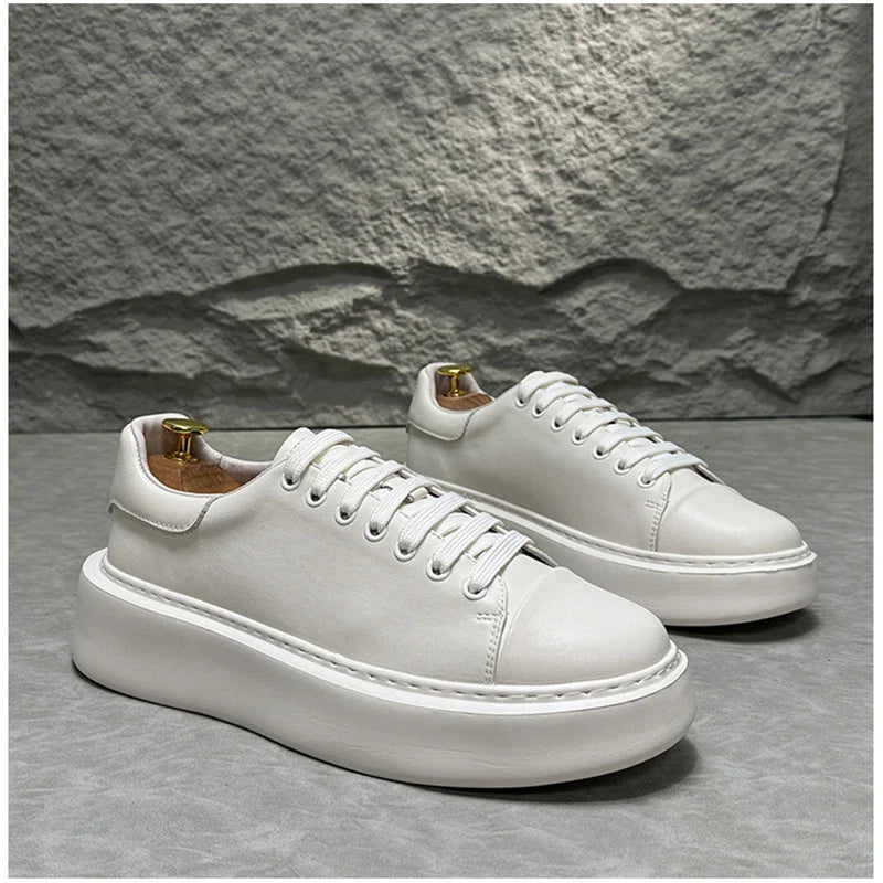 Sapatos casuais de couro para homens, tênis multifunções, tênis de skate, nova chegada