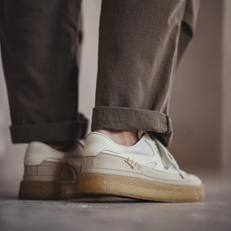 Sapatilhas Maden tridimensionais masculinas, calçados casuais versáteis, sapatos de elevação de sola grossa, respiráveis, desconstruídos, clássicos