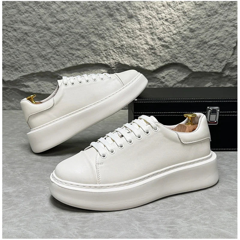 Sapatos casuais de couro para homens, tênis multifunções, tênis de skate, nova chegada