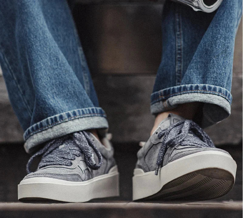 Maden 90s retro sapatos de skate masculino cinza sapatos casuais primavera e verão respirável versátil tênis rendas sola de borracha