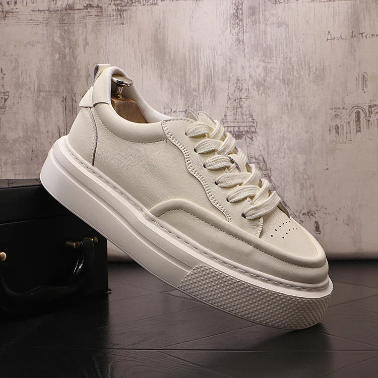 Sapatos casuais de skate masculino, sapatilhas brancas, nova moda, outono