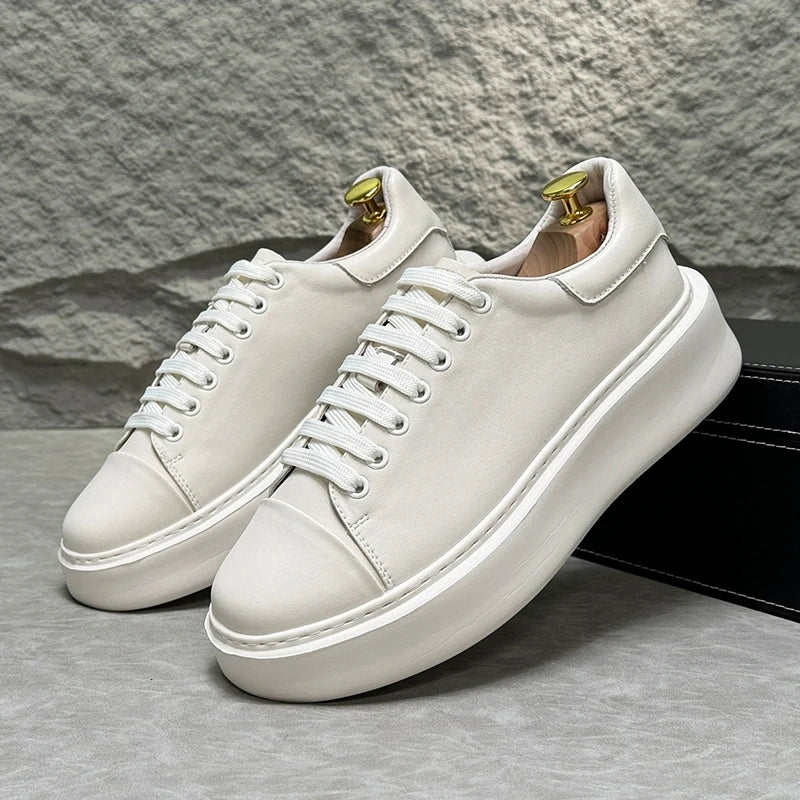 Sapatos casuais de couro para homens, tênis multifunções, tênis de skate, nova chegada