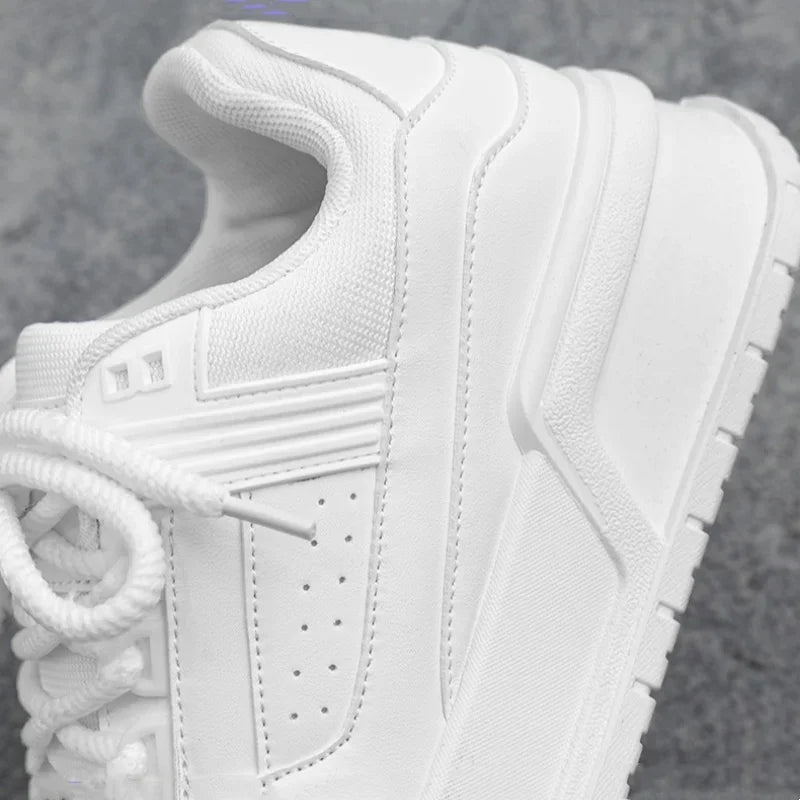 Sapatilhas de sola grossa masculina, sapatos esportivos brancos, respirável, leve, tênis de corrida, tênis, moda versátil