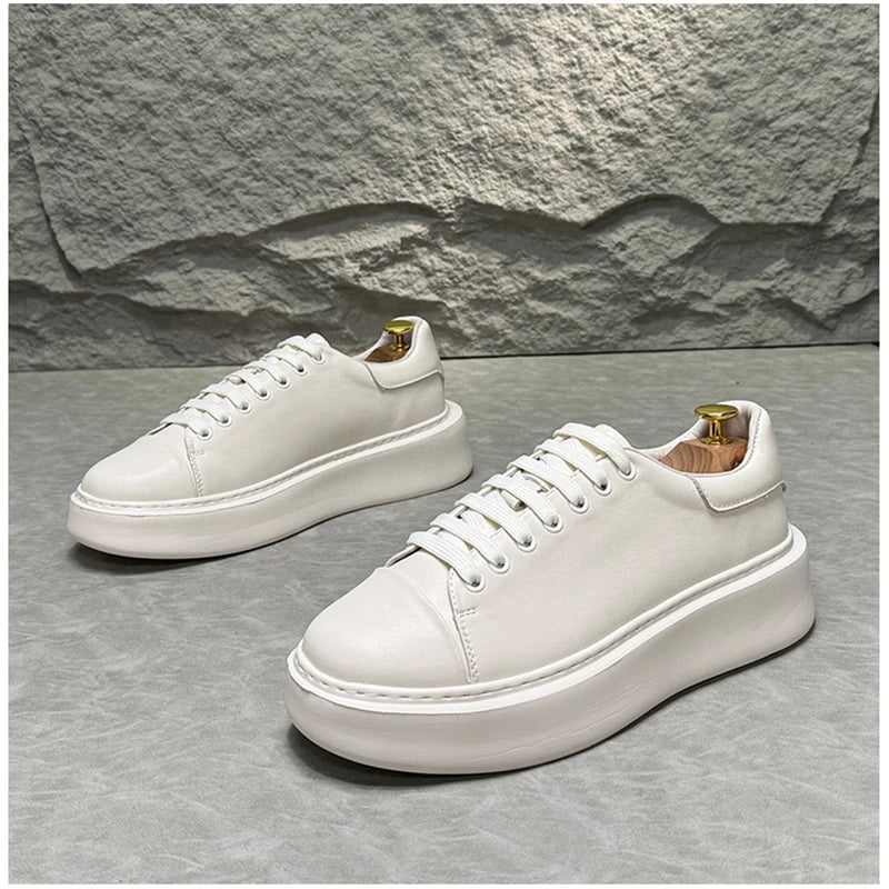 Sapatos casuais de couro para homens, tênis multifunções, tênis de skate, nova chegada