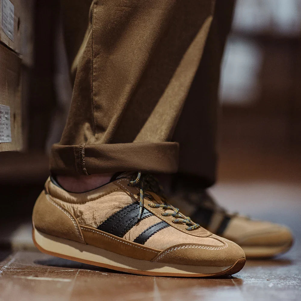 Maden novo retro 80's sapatos de corrida esportes casuais sapatos de treinamento alemão respirável baixo-top versátil emendado sapatos masculinos para o outono