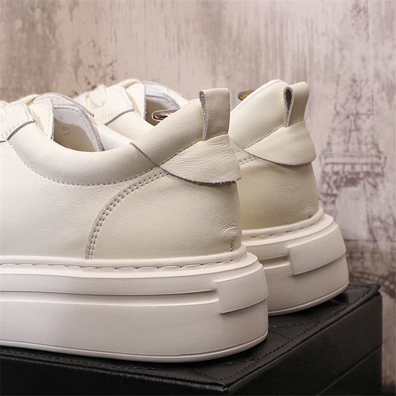 Sapatos casuais de skate masculino, sapatilhas brancas, nova moda, outono