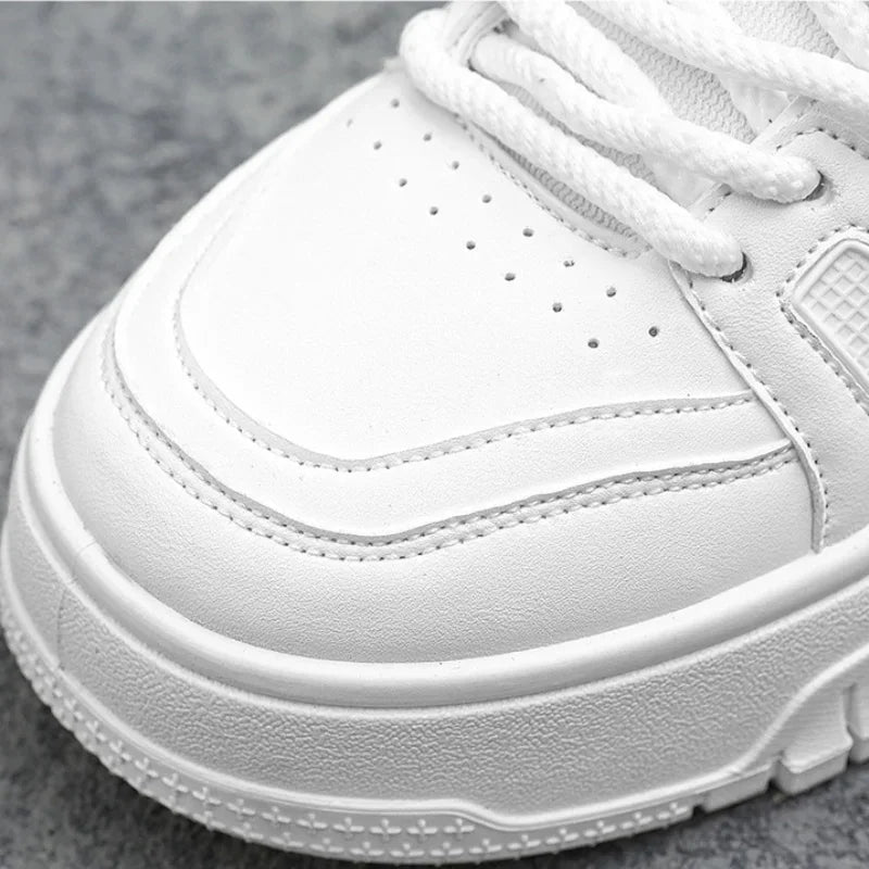 Sapatilhas de sola grossa masculina, sapatos esportivos brancos, respirável, leve, tênis de corrida, tênis, moda versátil