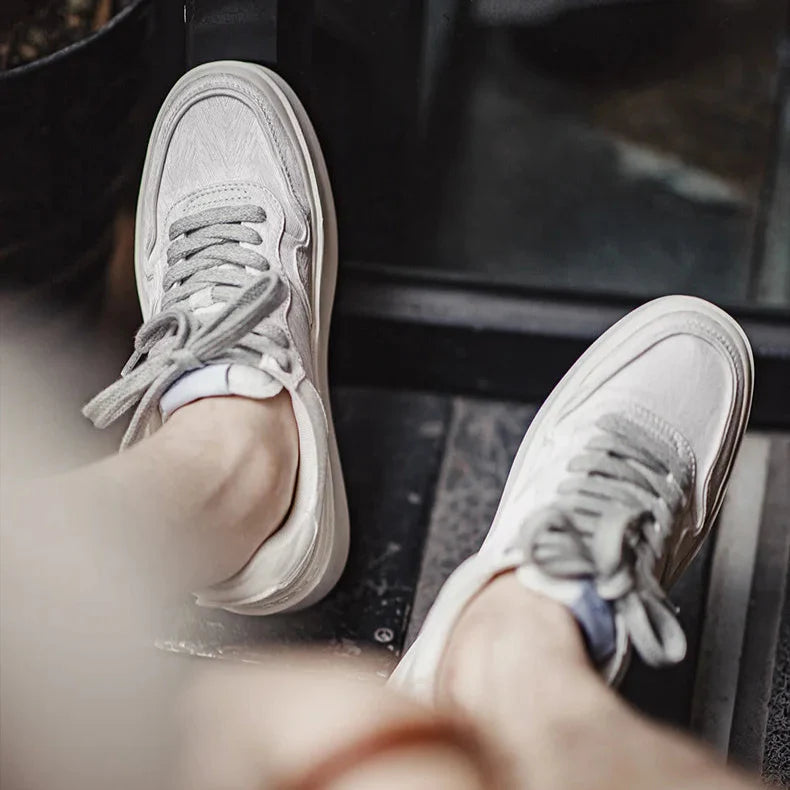 Maden tênis retrô de seda personalizada para homens, tênis casuais de cano baixo e grosso, versátil e confortável, multicamadas, sapatos masculinos