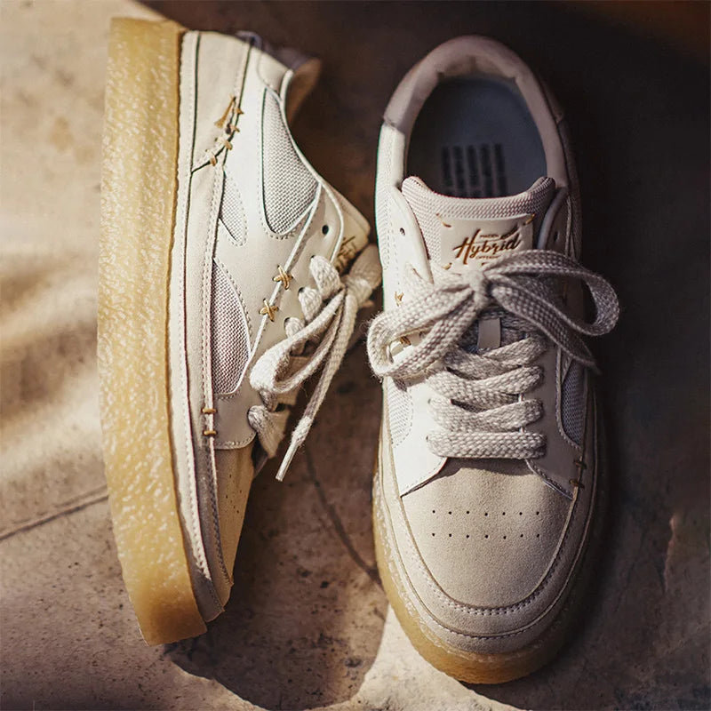 Sapatilhas Maden tridimensionais masculinas, calçados casuais versáteis, sapatos de elevação de sola grossa, respiráveis, desconstruídos, clássicos