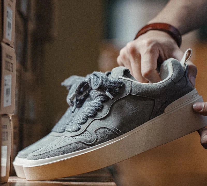 Maden 90s retro sapatos de skate masculino cinza sapatos casuais primavera e verão respirável versátil tênis rendas sola de borracha