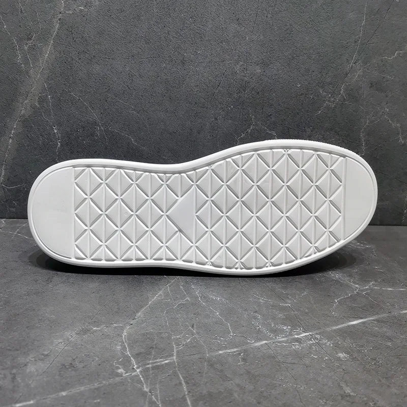Sapatilhas de couro plataforma casual masculina, sapatos luxuosos, moda esportiva, primavera, outono, novo