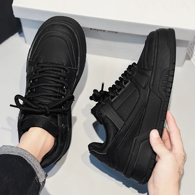 Sapatilhas de sola grossa masculina, sapatos esportivos brancos, respirável, leve, tênis de corrida, tênis, moda versátil