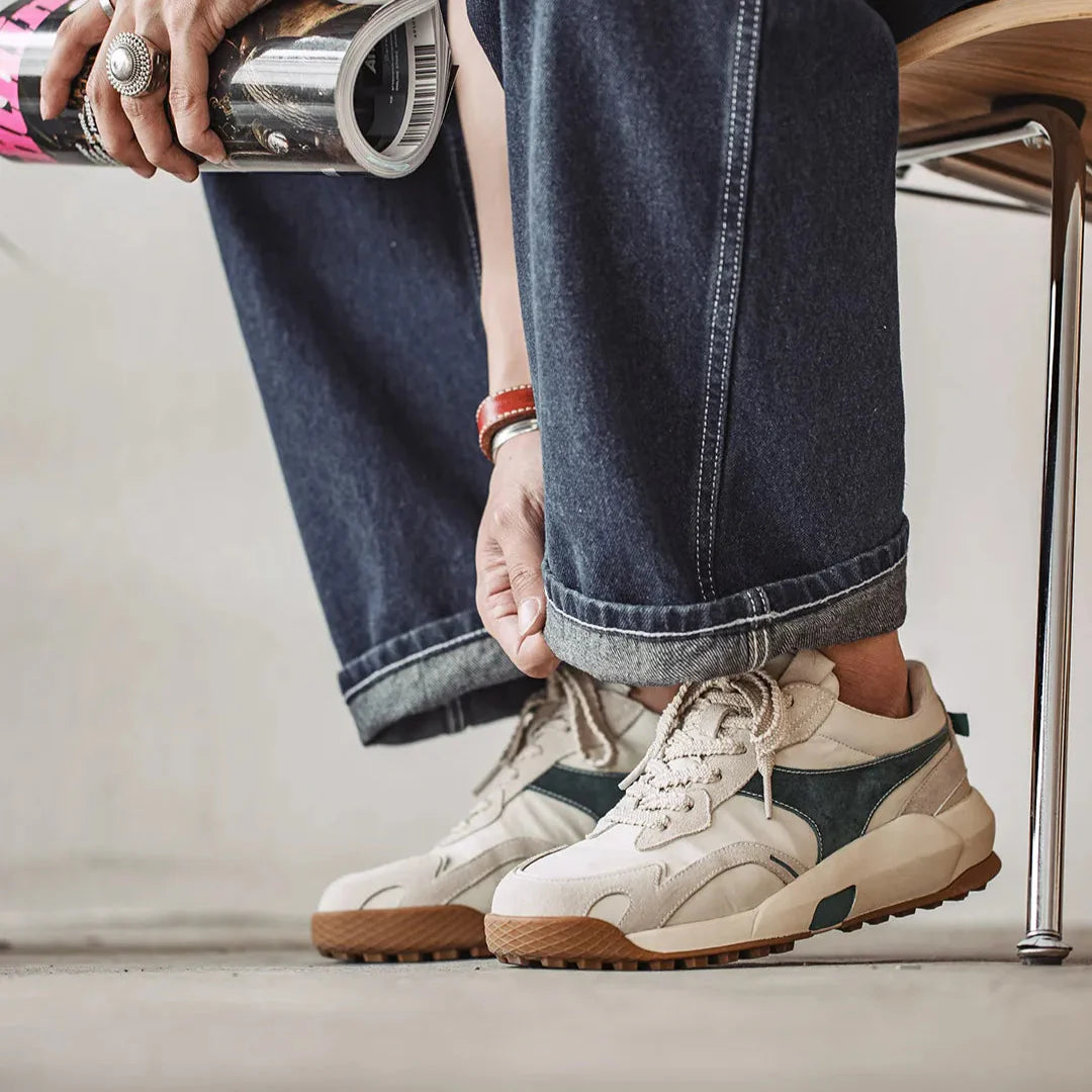 Maden 2023 novos sapatos casuais masculinos sapatos de cano baixo tendência versátil tênis de corrida americano retro sapatos esportivos