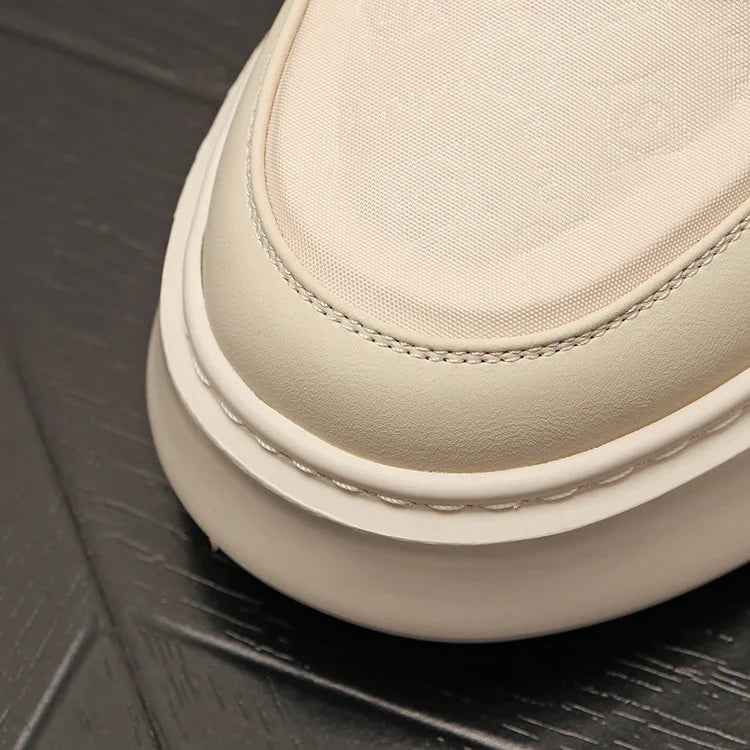 Sapato de couro casual masculino, tênis skate, sapatilhas, moda, novo