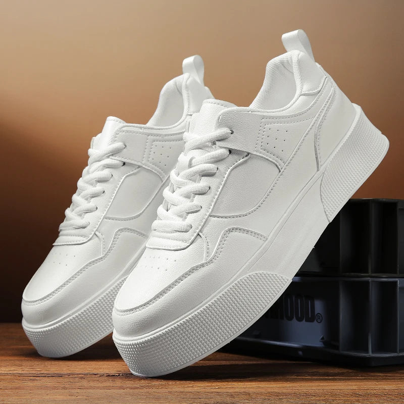 2024 tendência tênis masculinos plataforma de designer sapatos esportivos homens confortáveis sapato de skate de couro homem branco casual tênis 39-47