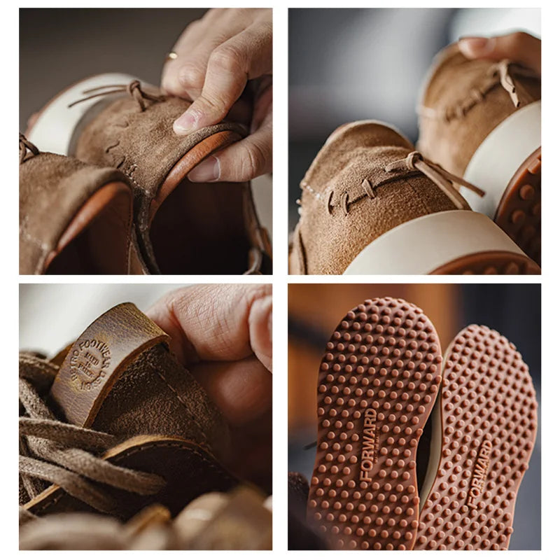 Maden Retro 70's Jogging Shoes Casual Sports Running Tênis de couro com sola grossa e aumento de altura para homens outono e inverno