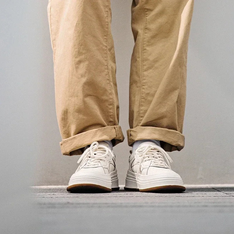 Maden nova chegada esportes skate masculino sapatos brancos sola grossa retro feminino sapatos masculinos