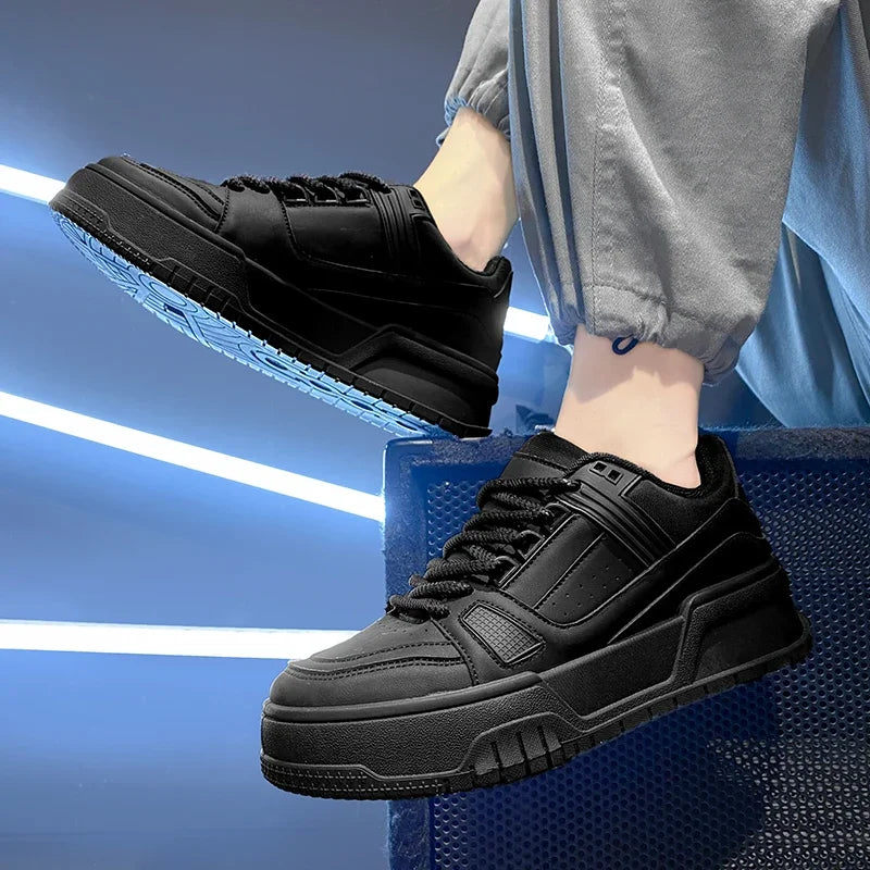 Sapatilhas de sola grossa masculina, sapatos esportivos brancos, respirável, leve, tênis de corrida, tênis, moda versátil