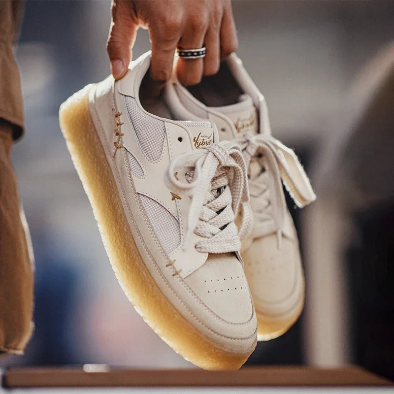 Sapatilhas Maden tridimensionais masculinas, calçados casuais versáteis, sapatos de elevação de sola grossa, respiráveis, desconstruídos, clássicos