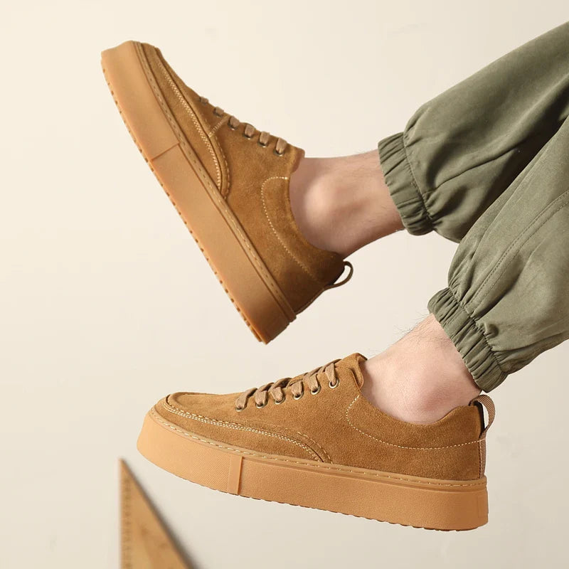 Novos apartamentos de negócios elegantes calçados de skate masculinos ao ar livre sapato de couro moda masculina sapatos de caminhada rendas sapatos casuais