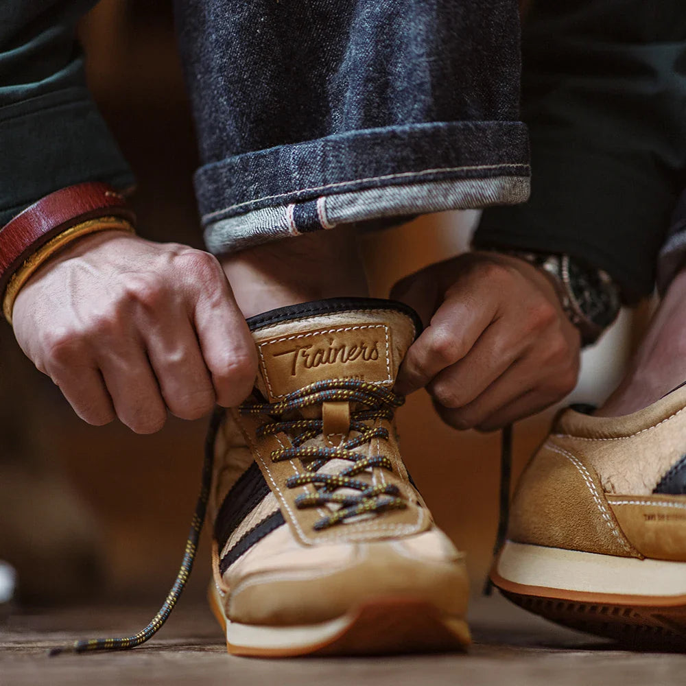 Maden novo retro 80's sapatos de corrida esportes casuais sapatos de treinamento alemão respirável baixo-top versátil emendado sapatos masculinos para o outono