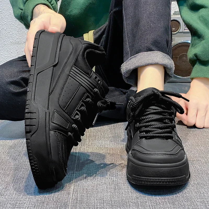 Sapatilhas de sola grossa masculina, sapatos esportivos brancos, respirável, leve, tênis de corrida, tênis, moda versátil