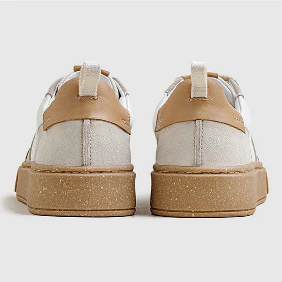 Maden masculino baixo superior casual respirável sapatos de skate fundo grosso sapatos versáteis cinza e branco retalhos sapatos sola de borracha