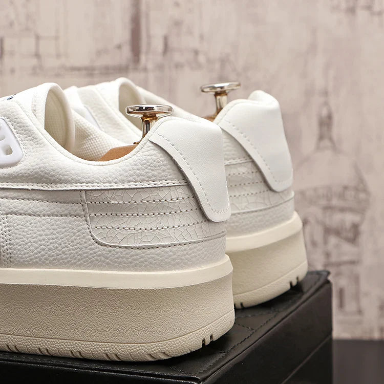 Sapatos de couro casual masculino, tênis da moda, tênis, novo