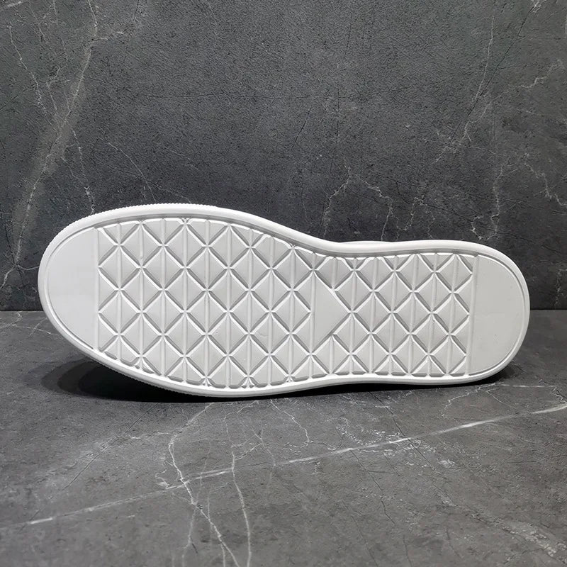 Sapatilhas de couro plataforma casual masculina, sapatos luxuosos, moda esportiva, primavera, outono, novo