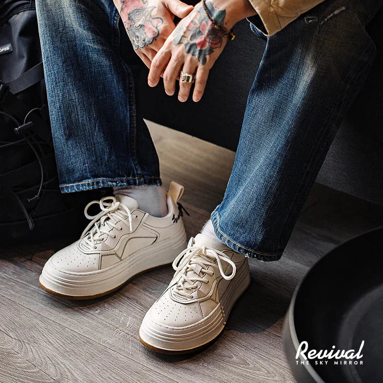 Maden nova chegada esportes skate masculino sapatos brancos sola grossa retro feminino sapatos masculinos