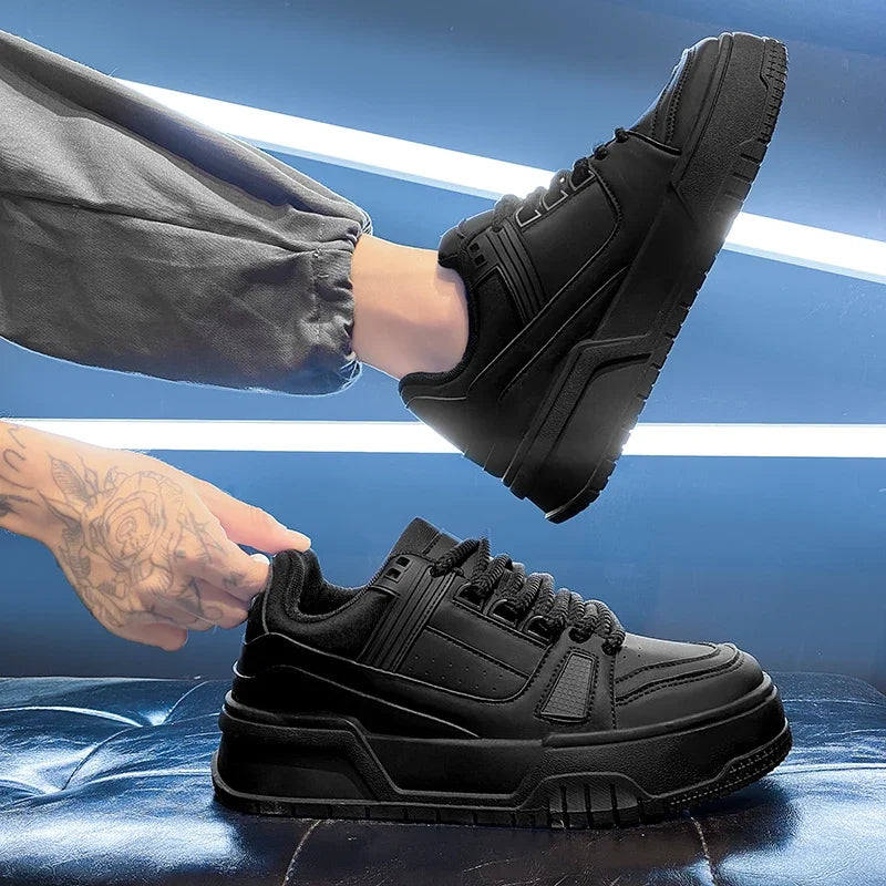 Sapatilhas de sola grossa masculina, sapatos esportivos brancos, respirável, leve, tênis de corrida, tênis, moda versátil